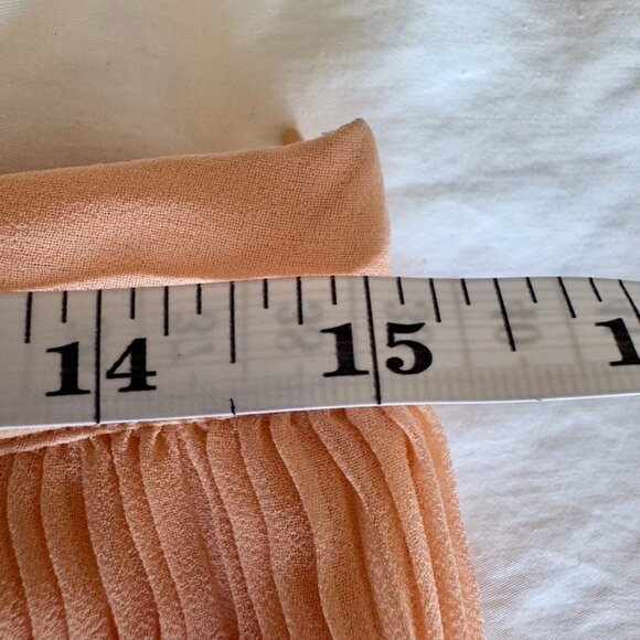 RW&Co Orange & Peach Pleated Chiffon Midi Skirt - Picture 9 of 10